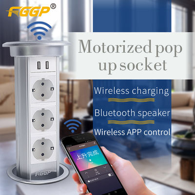 Table Mounted Motorized Pop Up Socket With USB Type C For Conference